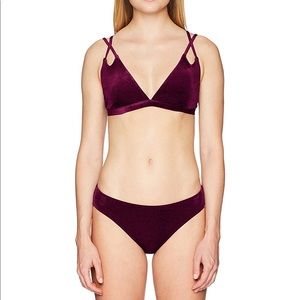 Laundry By Shelli Segal Purple Velvet Bikini Set